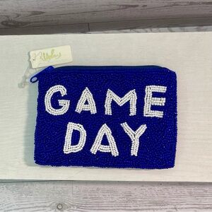 Viola Blue & White Beaded Coin Purse